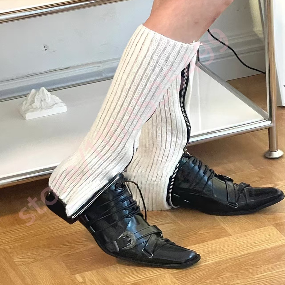 Street Fashion Shoes - Black Pointed Toe Women's Thick Heel