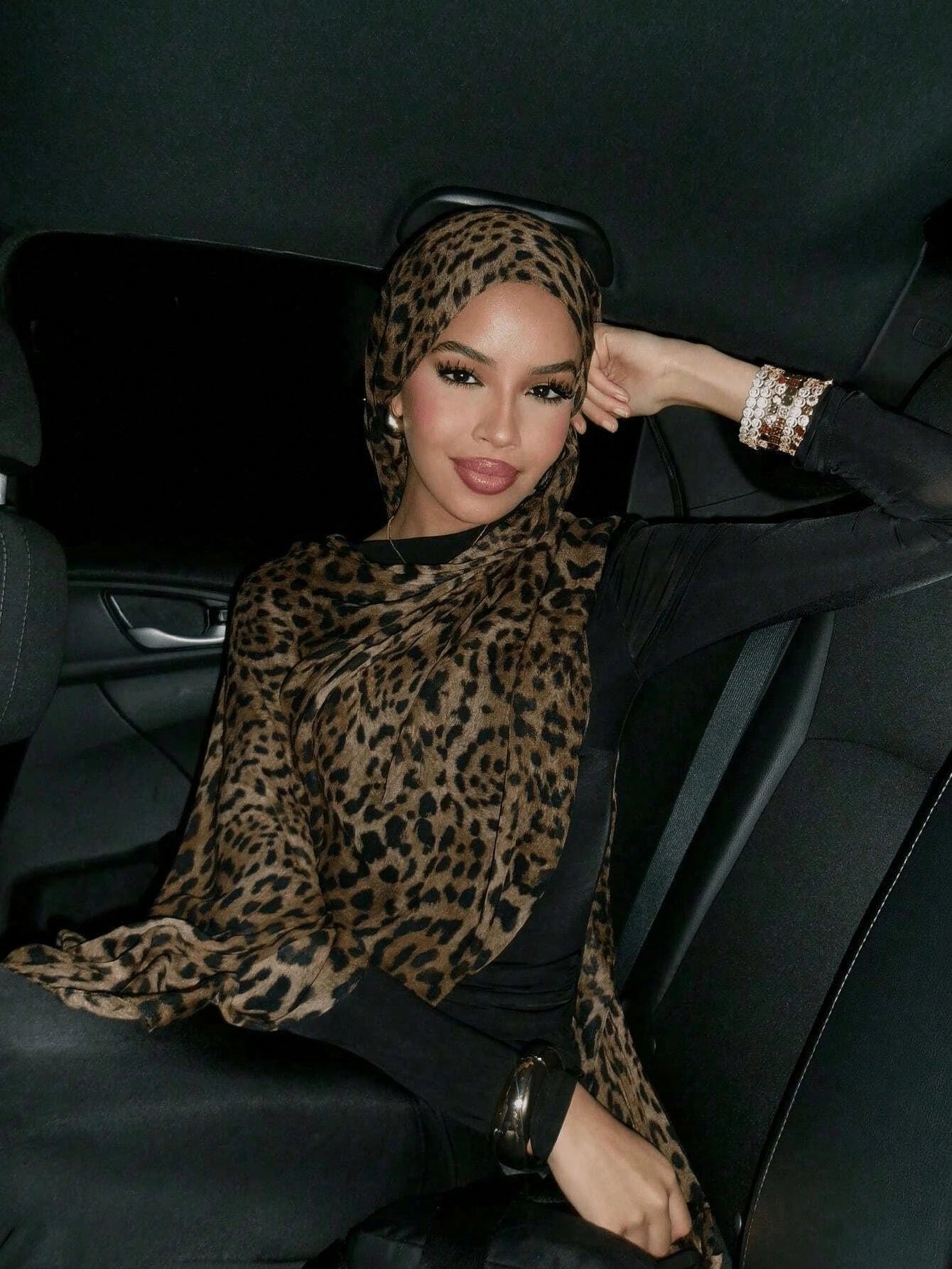 Street Fashion Hijab - 1pc Women's Bohemian Style Leopard Print