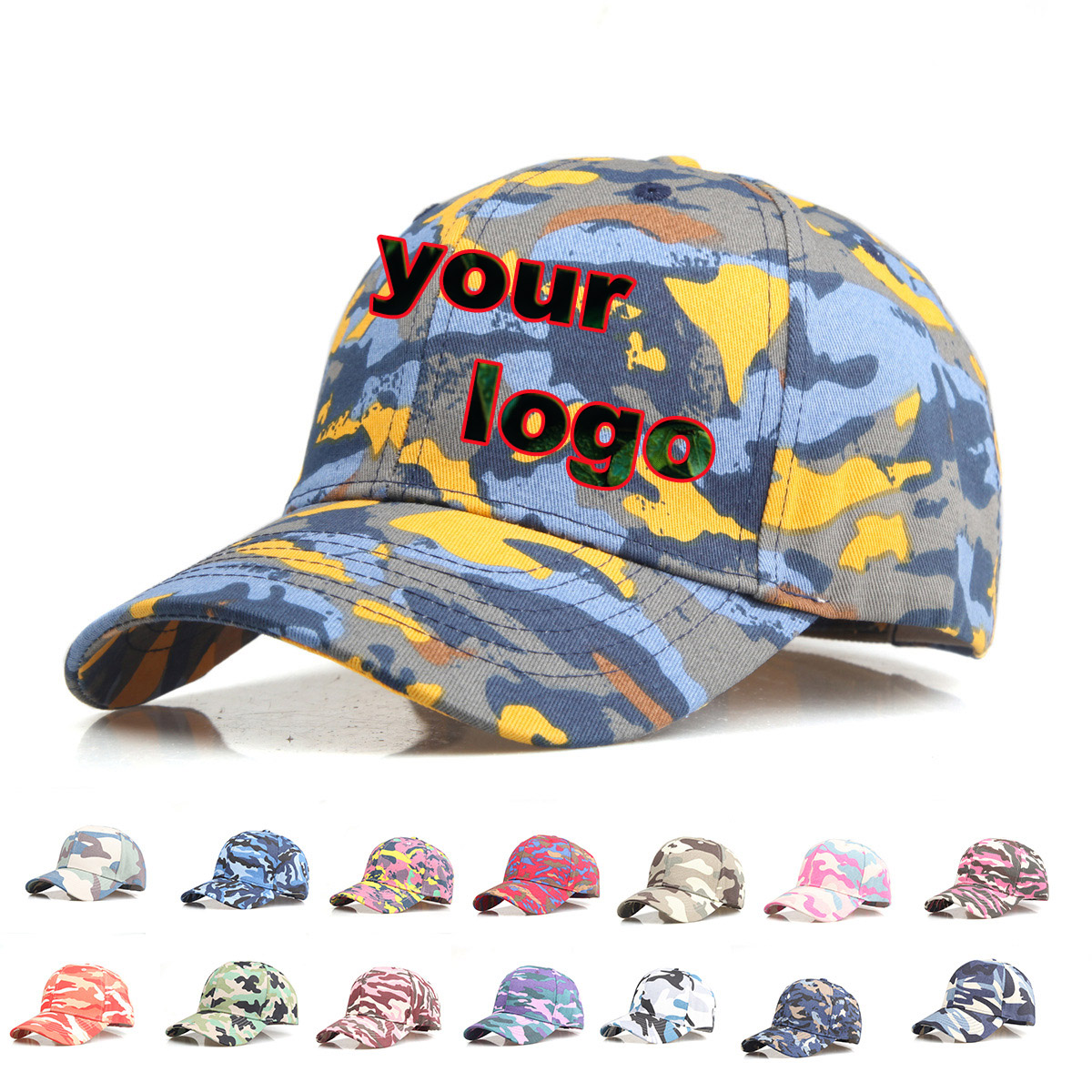 Baseball Cap Fitted - Custom Logo Camouflage Baseball Cap Unisex