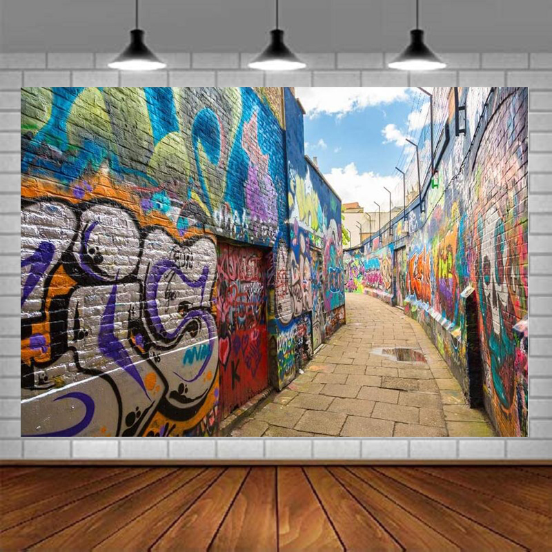 Urban Street Fashion Photography - Photography Backdrop Urban Street Graffiti Wall