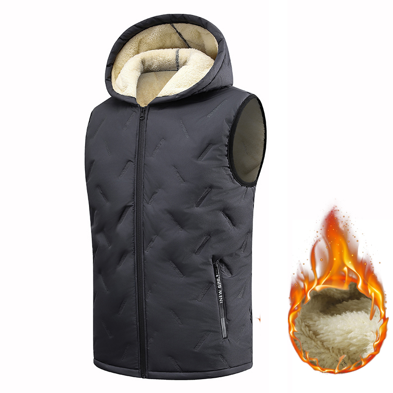 Puffer Vest Padded - EU Size Men's Hooded Vest Thermal