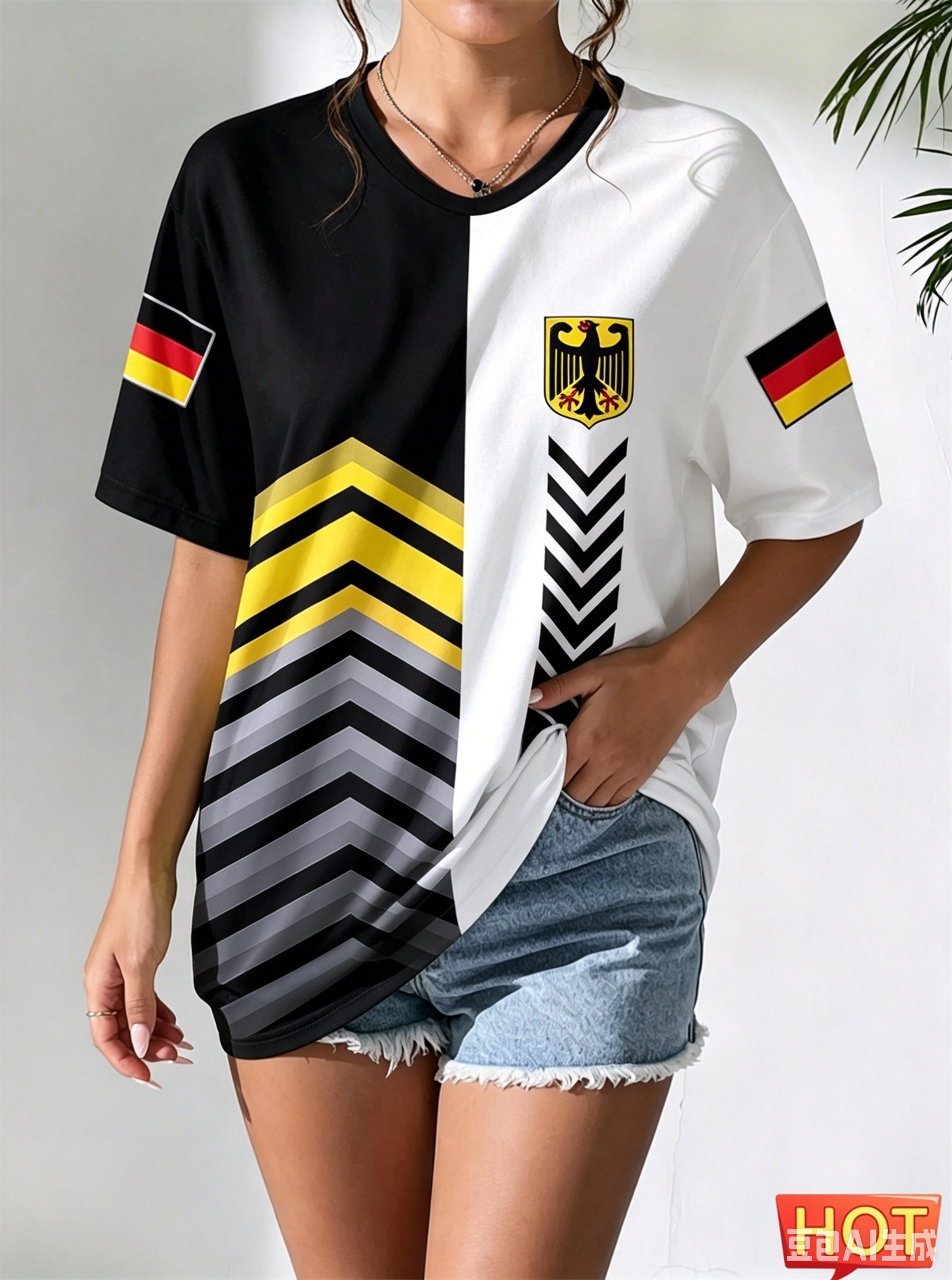 Street Fashion Germany - Germany National Flag Print Women's T-Shirts