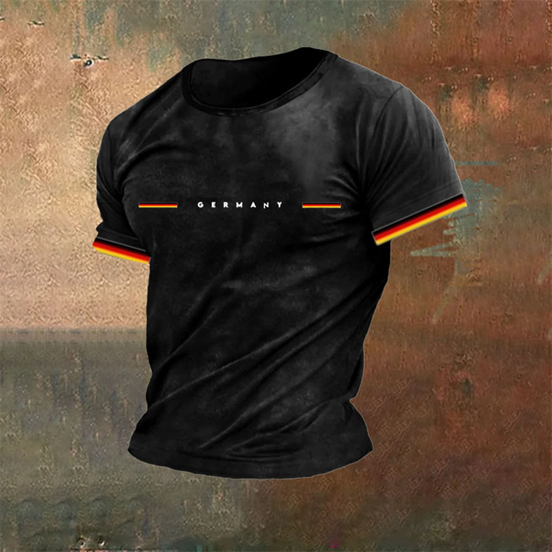 Street Fashion Germany - Fashion Germany Flag Graphics T-shirt Summer