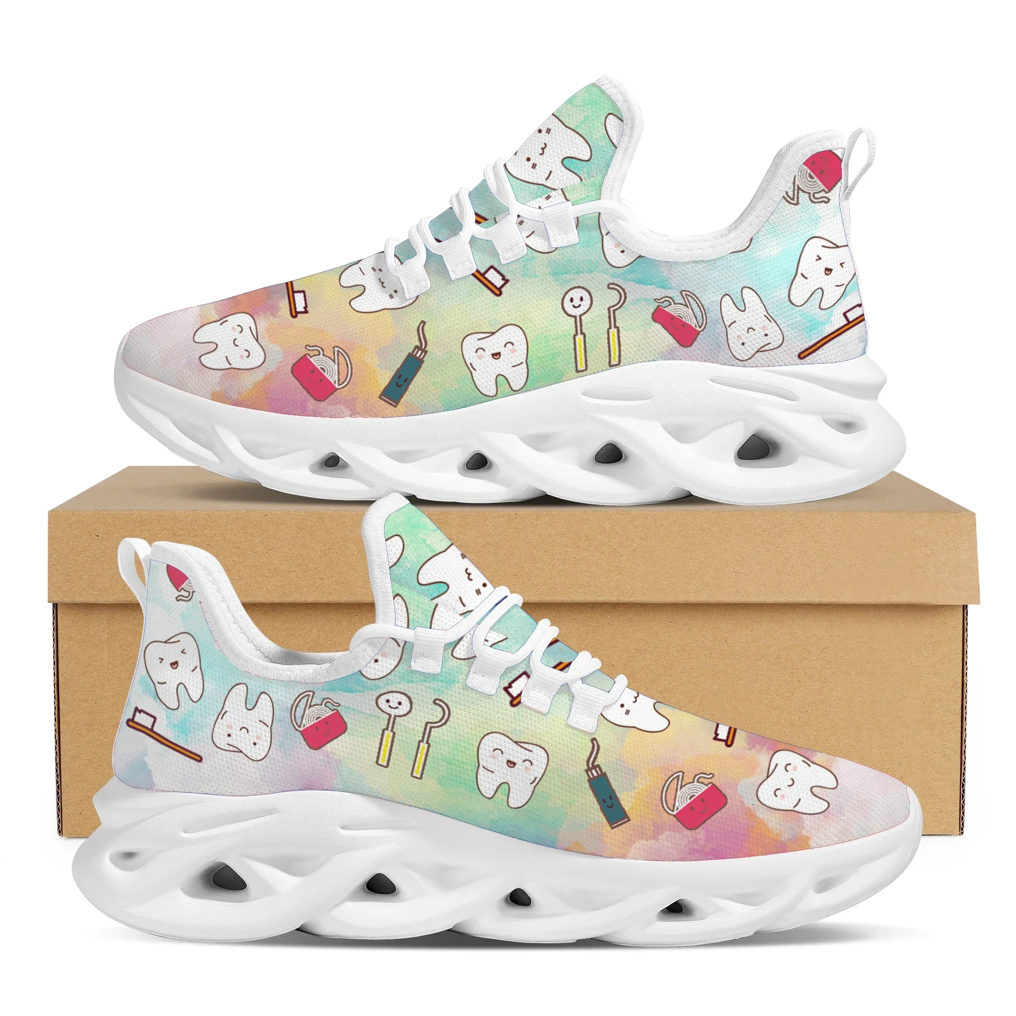 Street Fashion Lady - Dental Equipment Manga Print Ladies Flat