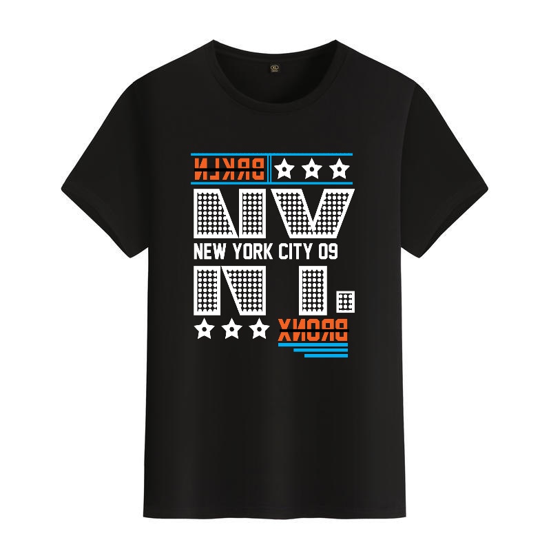 Men's Black Round-Neck Short-S - Street Fashion Of New York บทวิจารณ์และราคา
