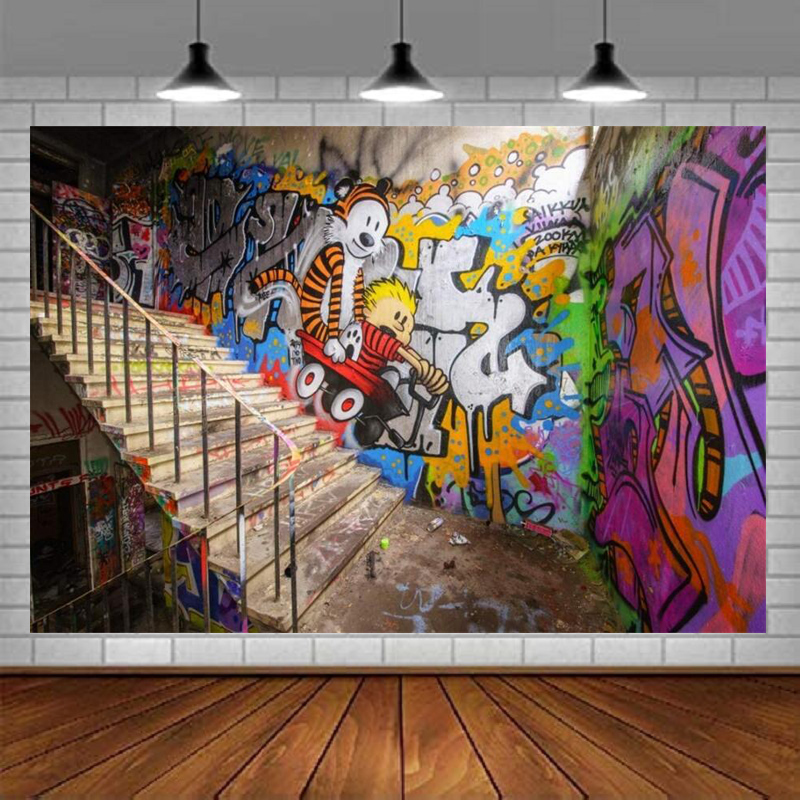 Urban Street Graffiti Wall Pho - Urban Street Fashion Photography บทวิจารณ์และราคา