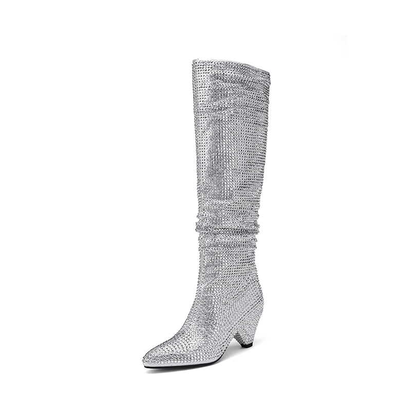 Fashion Spike Heels Crystal Lo - Street Fashion Ladies บทวิจารณ์และราคา
