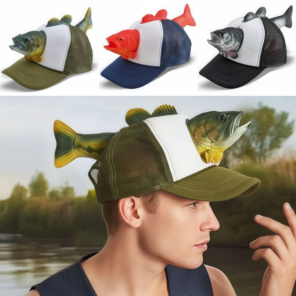Funny 3D Fish Animal Trucker H - Baseball Cap Fitted บทวิจารณ์และราคา
