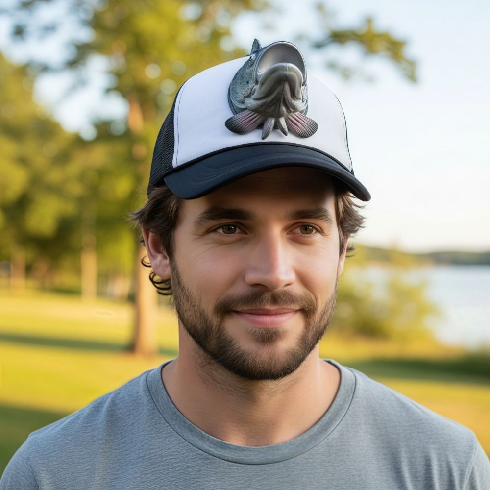 Funny 3D Fish Animal Trucker H - Baseball Cap Fitted บทวิจารณ์และราคา