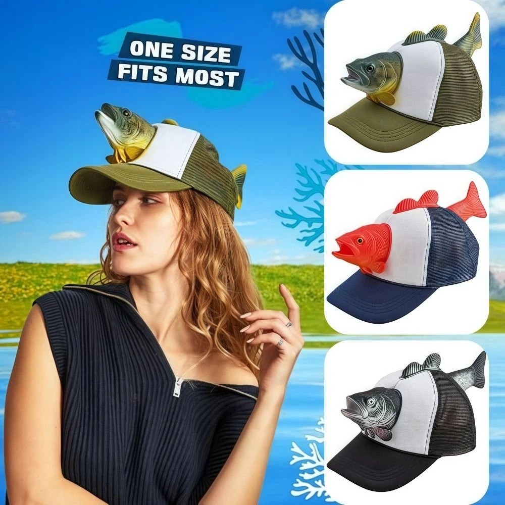 Funny 3D Fish Animal Trucker H - Baseball Cap Fitted บทวิจารณ์และราคา