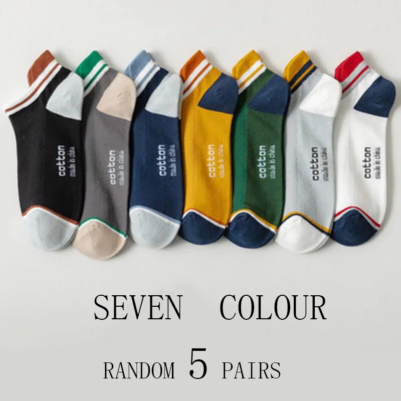 5 Pairs Man Short Socks Fashio - Street Fashion Style Youtube บทวิจารณ์และราคา