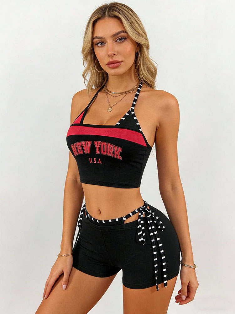 2026 New 2-piece Y2K Halter Um - Street Fashion New York 2026 บทวิจารณ์และราคา