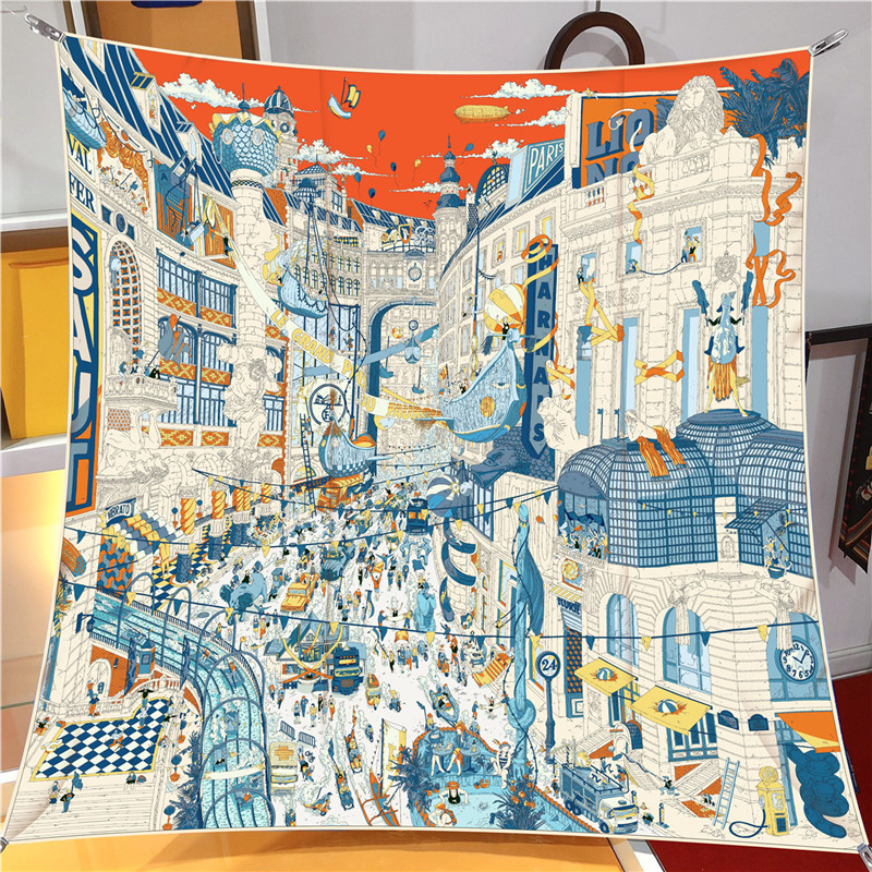 Silk Scarf Women City Street P - Street Fashion Hijab บทวิจารณ์และราคา