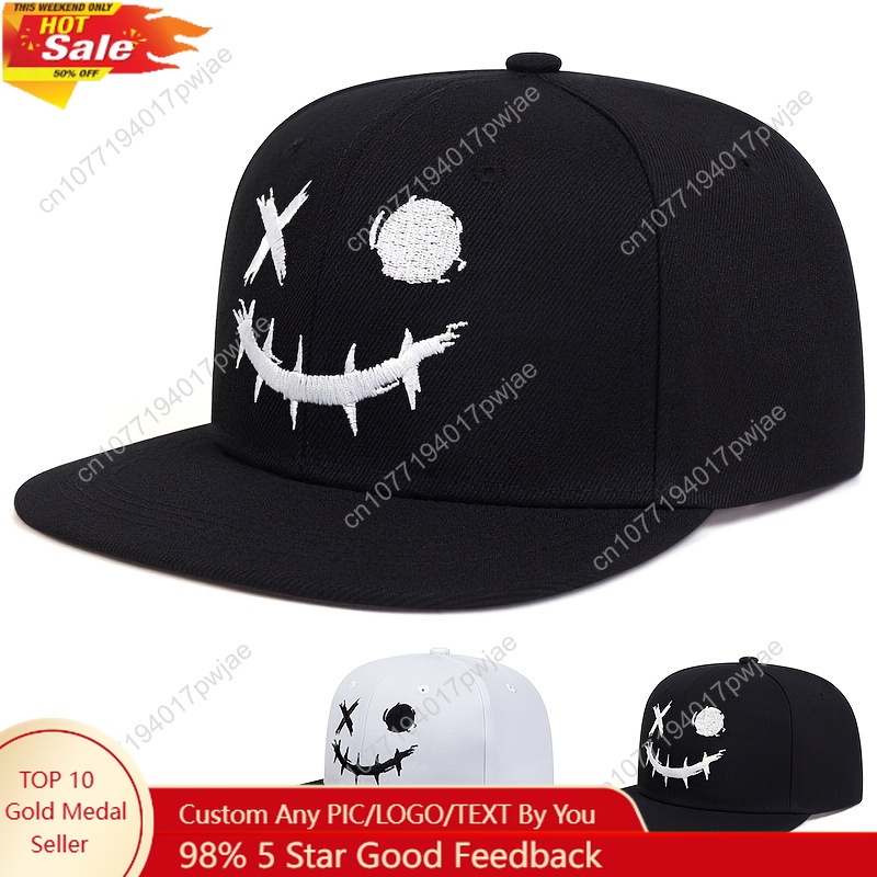 Men's Smile Face Hip Hop  - Baseball Cap Fitted บทวิจารณ์และราคา
