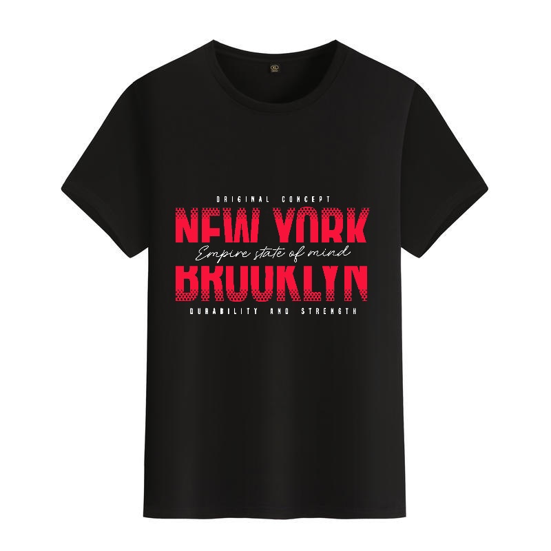 Men's Black Round-Neck Short-S - Street Fashion Of New York บทวิจารณ์และราคา