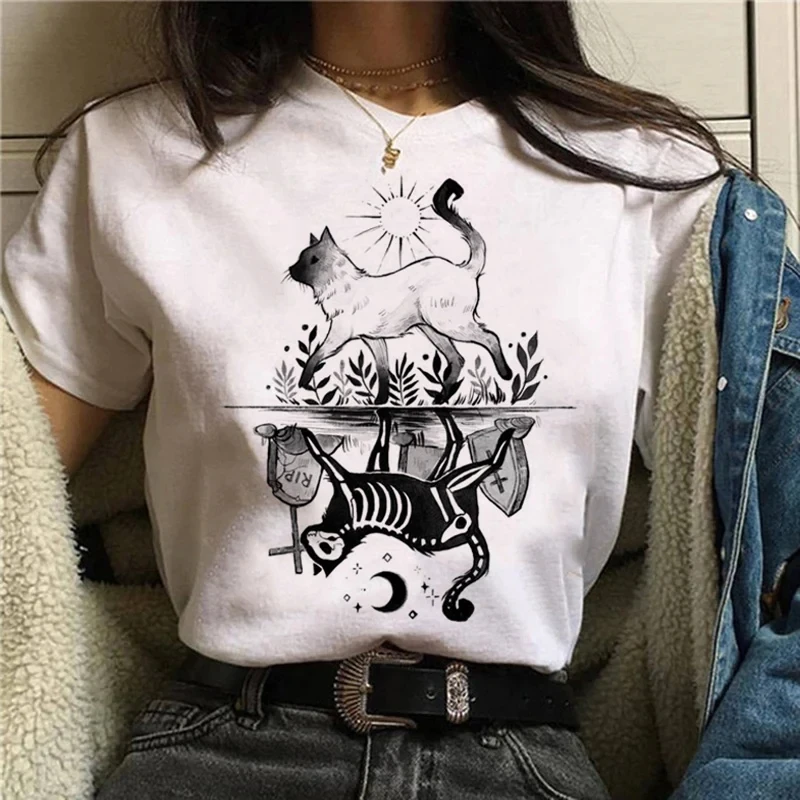 Cartoon Halloween Cat T-shirt  - Street Fashion Asian บทวิจารณ์และราคา