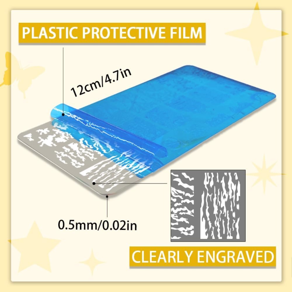 3pcs Texture Nail Stamping Pla - Camo Pattern Set บทวิจารณ์และราคา