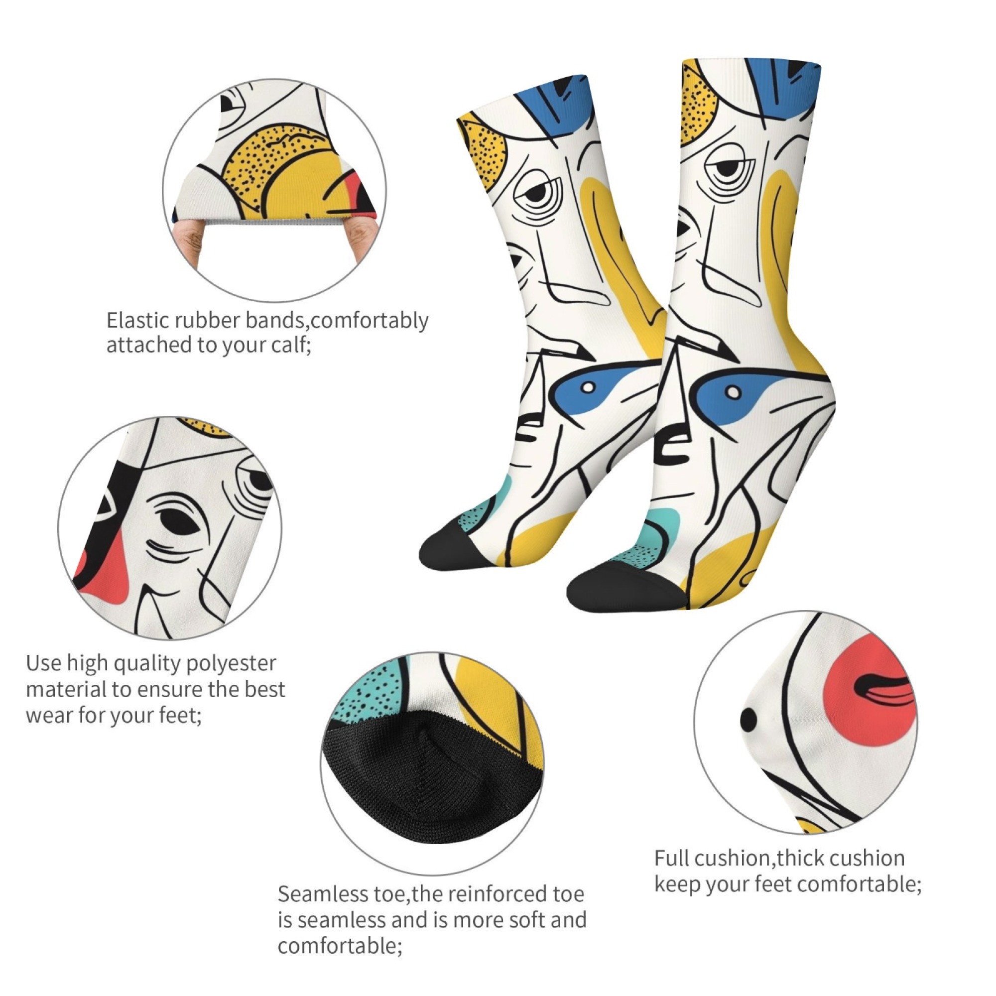 Picasso-style Abstract Print M - Street Fashion Style Youtube บทวิจารณ์และราคา
