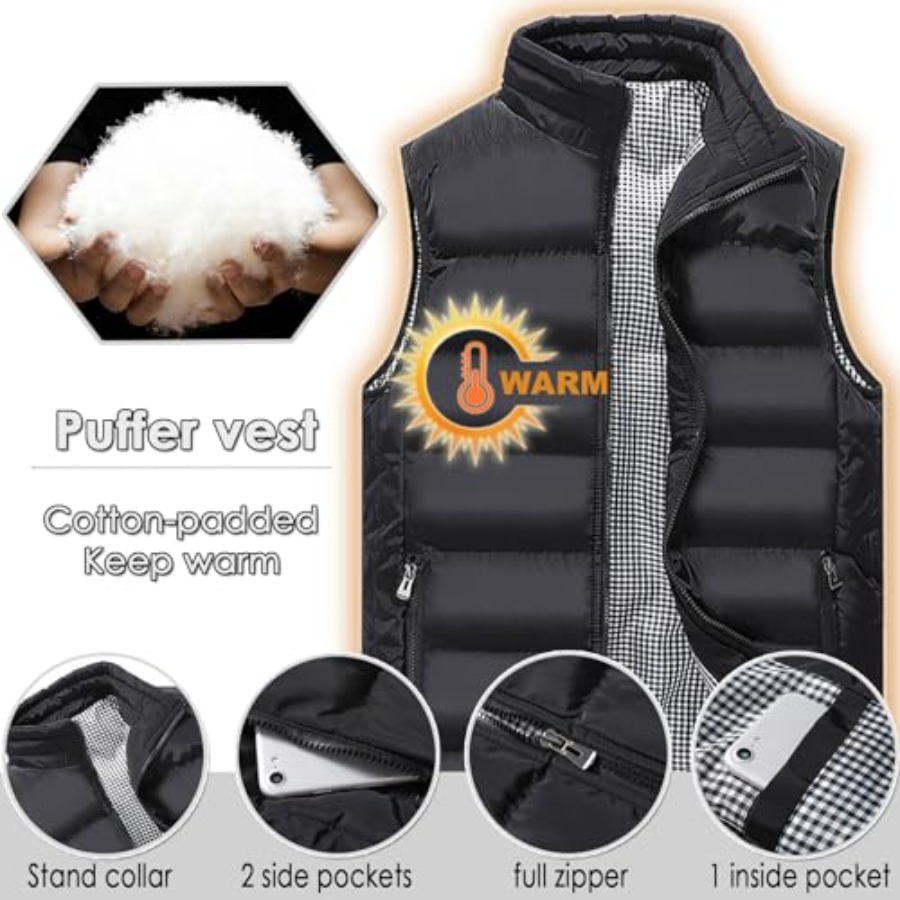 XinYangNi Mens Puffer Vest Qui - Puffer Vest Padded บทวิจารณ์และราคา