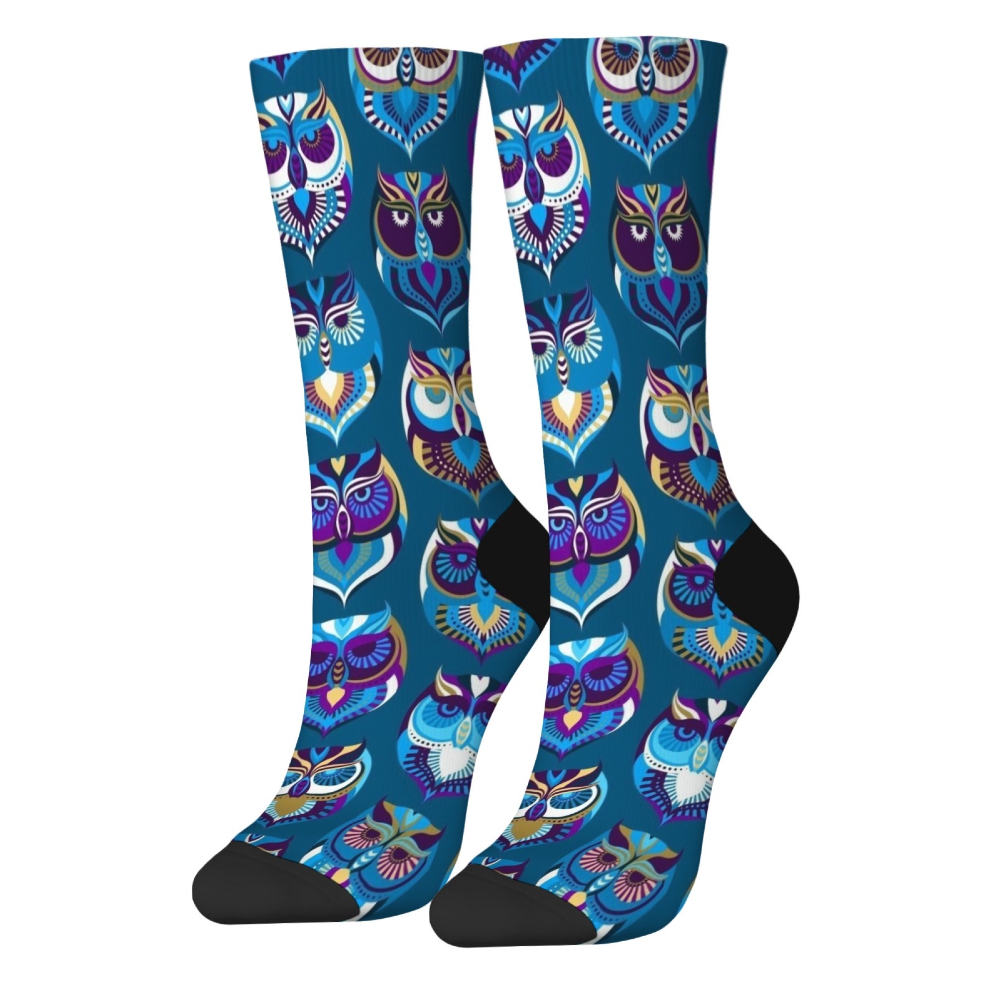 Ethnic Style Owl Print Socks A - Street Fashion Style Youtube บทวิจารณ์และราคา