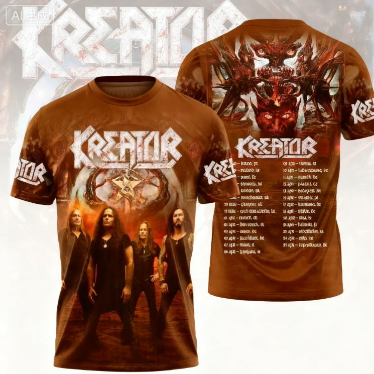 Kreator Germany Tour 3D Printe - Street Fashion Germany บทวิจารณ์และราคา