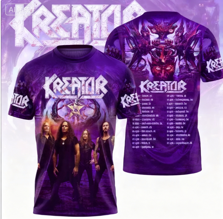 Kreator Germany Tour 3D Printe - Street Fashion Germany บทวิจารณ์และราคา
