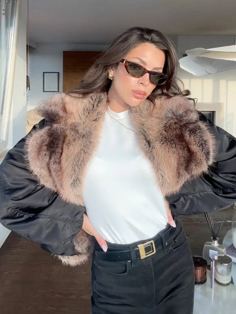 Women Fashion Faux Fur Collare - Street Fashion Taiwan บทวิจารณ์และราคา