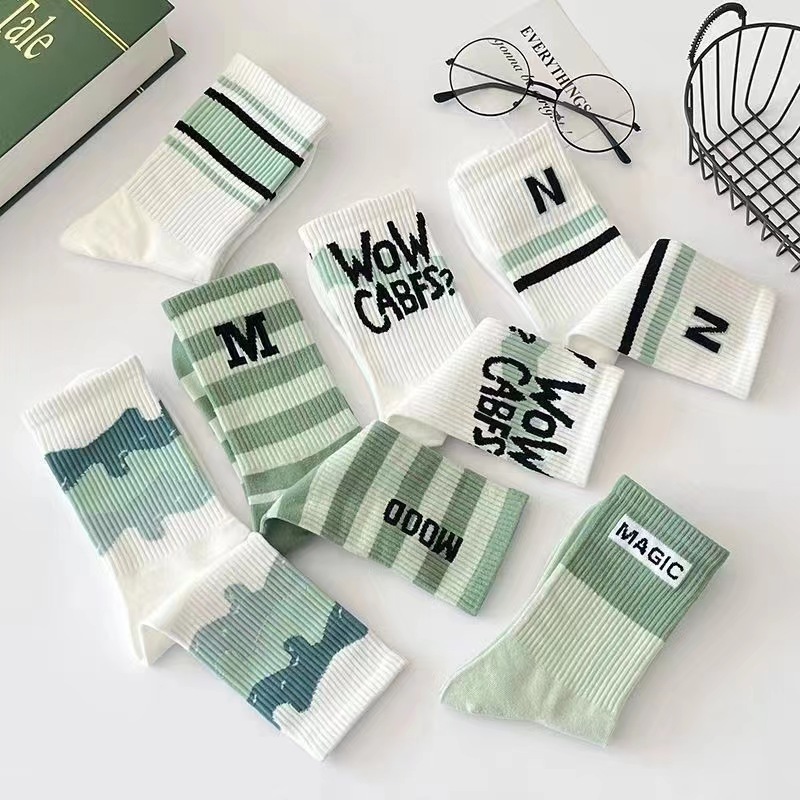 3/7 Pairs Women Striped Printe - Street Fashion Style Youtube บทวิจารณ์และราคา