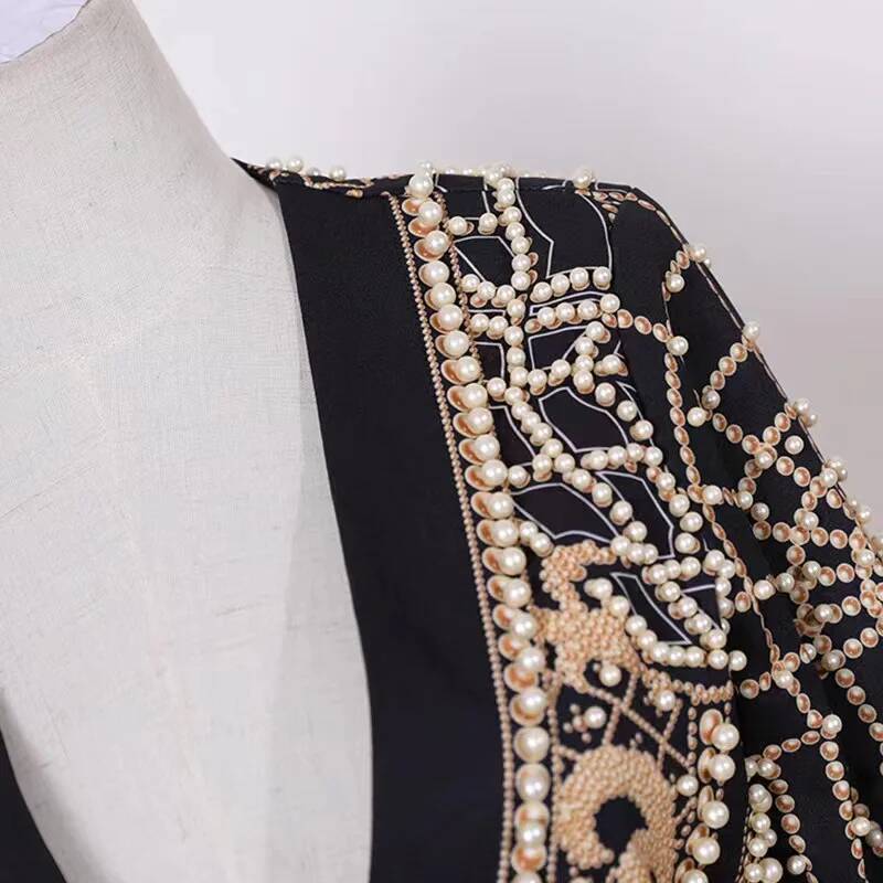Fashion Beading V Neck Blazers - Street Fashion Taiwan บทวิจารณ์และราคา