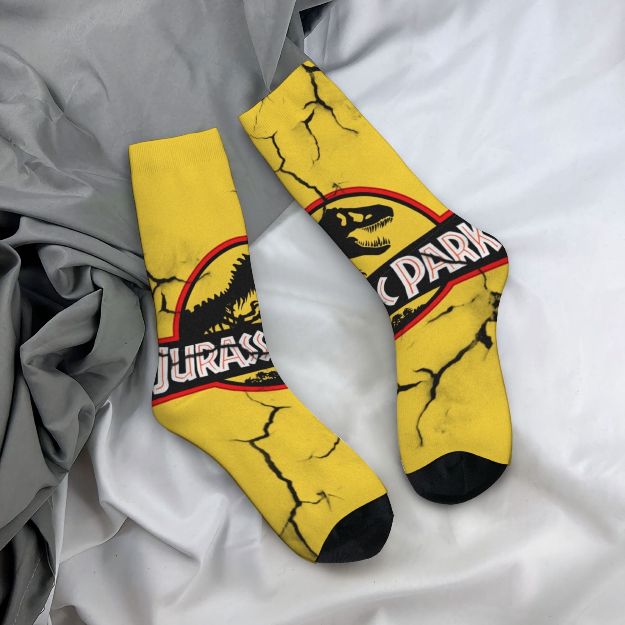 Jurassic Park Dinosaur Socks R - Street Fashion Style Youtube บทวิจารณ์และราคา
