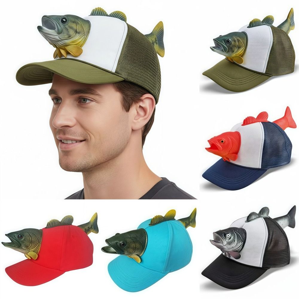 Funny 3D Fish Animal Trucker H - Baseball Cap Fitted บทวิจารณ์และราคา