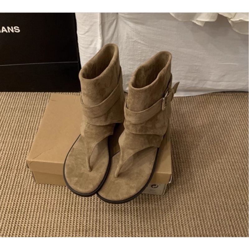 2025Spring Clip Toe Flats Sand - Street Fashion Rome บทวิจารณ์และราคา