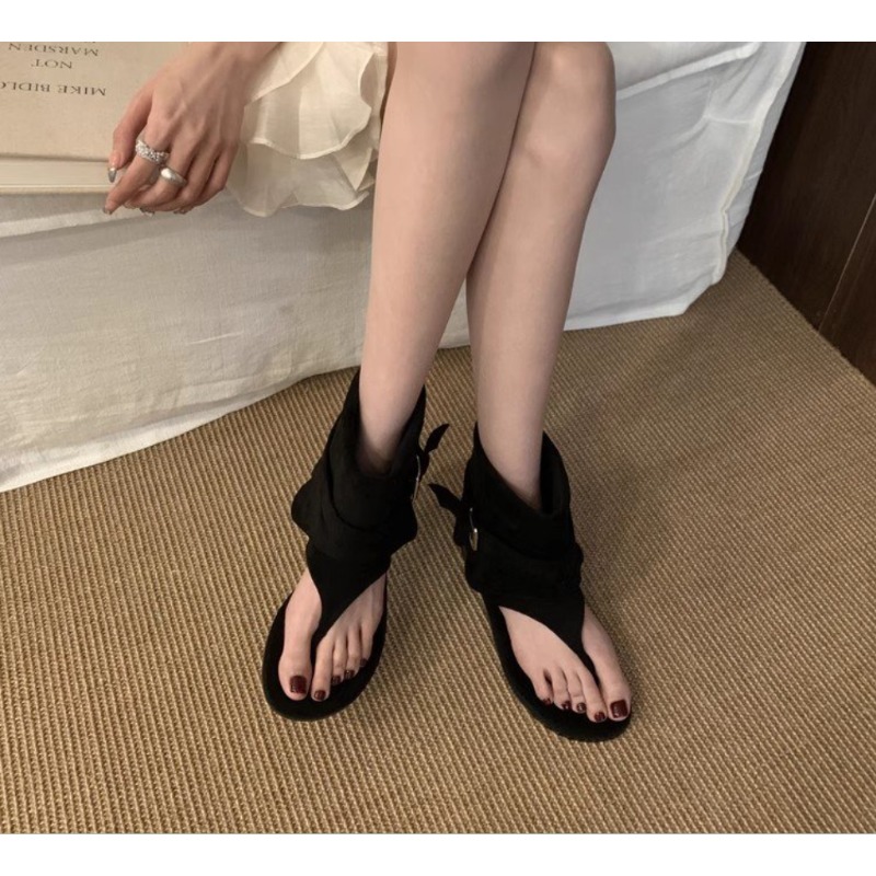 2025Spring Clip Toe Flats Sand - Street Fashion Rome บทวิจารณ์และราคา