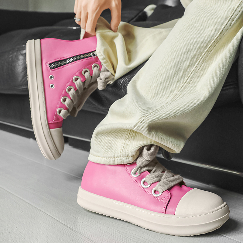 Original Pink Men High-top Sne - Street Fashion Rome บทวิจารณ์และราคา