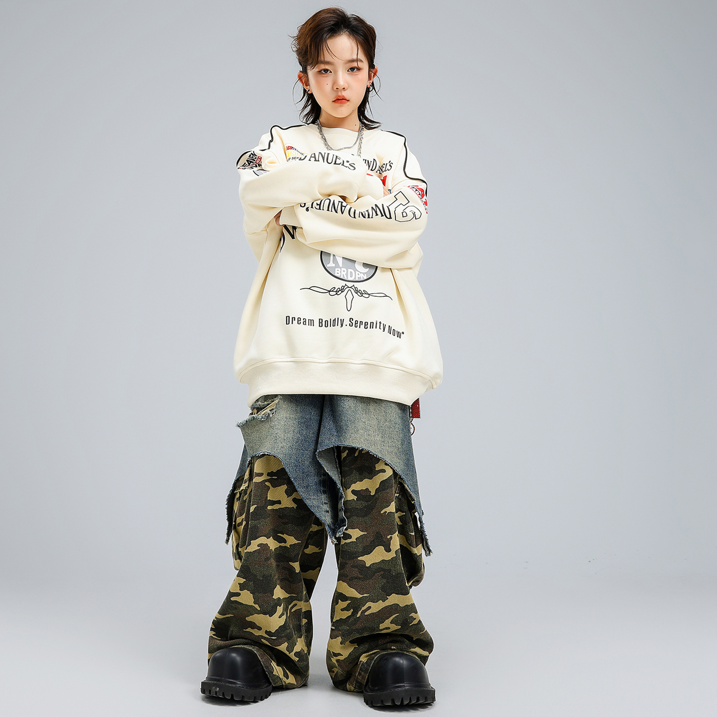 Hip Hop Boys Loose Shirt Camo  - Camo Pattern Set บทวิจารณ์และราคา