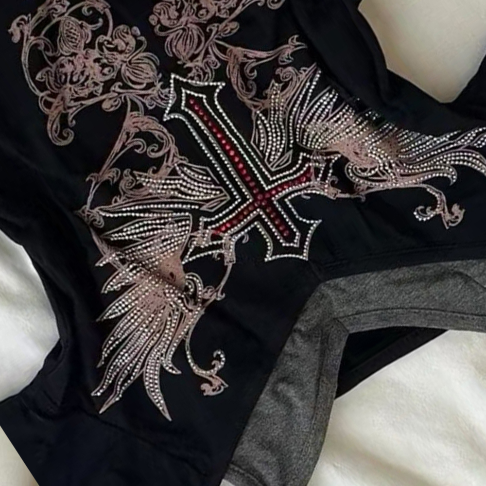 Y2K 90S Black Fake Two-Piece B - Girl Fashion Street บทวิจารณ์และราคา