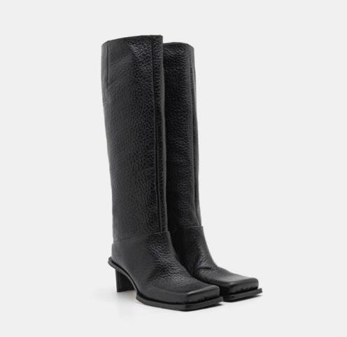 Retro Women Black Leather Squa - Street Fashion Style Youtube บทวิจารณ์และราคา