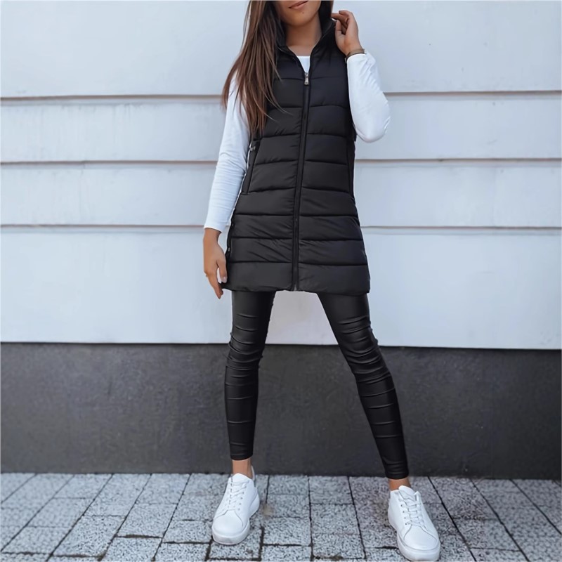Women Long Vests Puffer Thick  - Puffer Vest Padded บทวิจารณ์และราคา