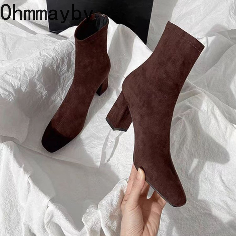 Autumn Winter Square Toe Woman - Street Fashion Rome บทวิจารณ์และราคา