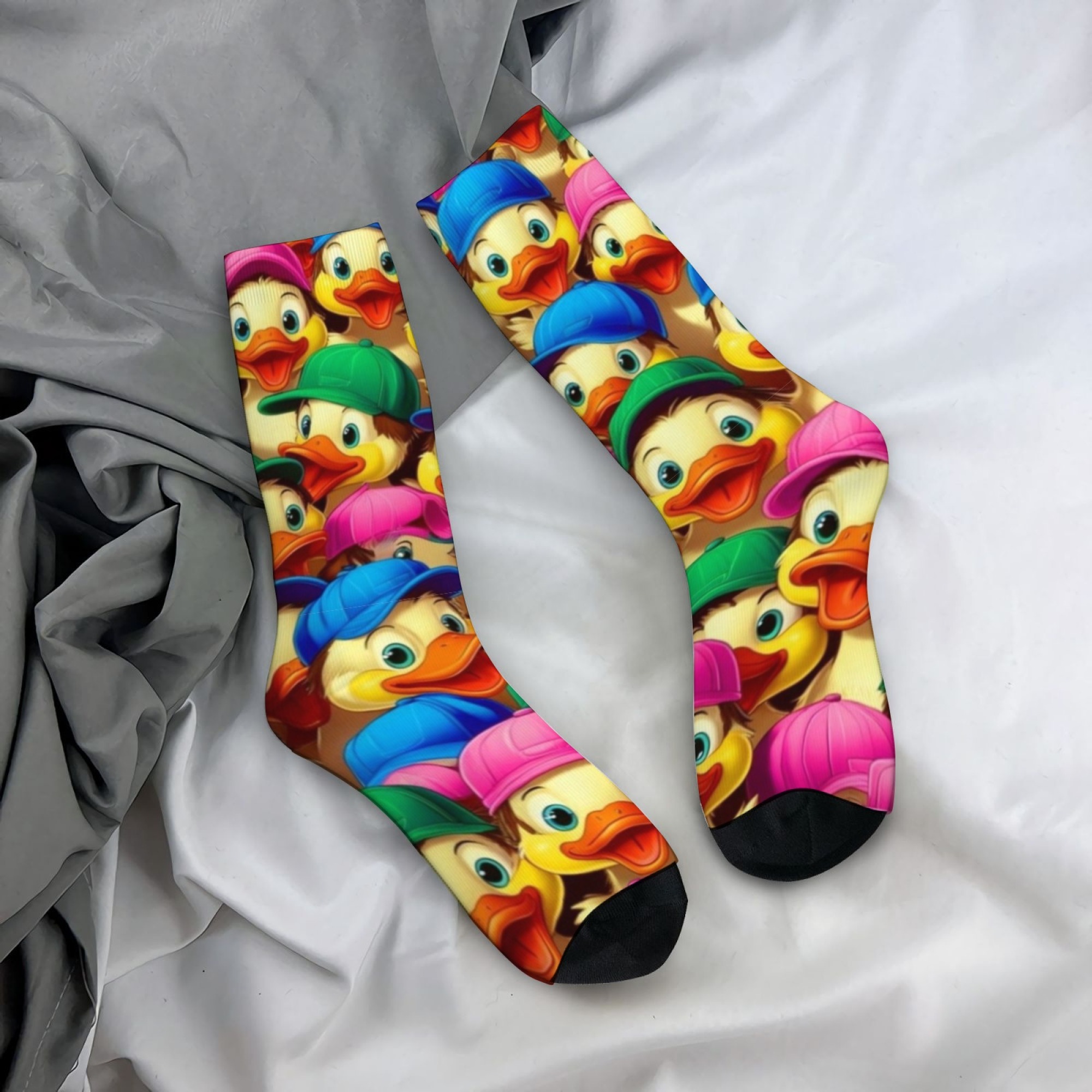 Happy Rubber Duck Socks Novelt - Street Fashion Style Youtube บทวิจารณ์และราคา