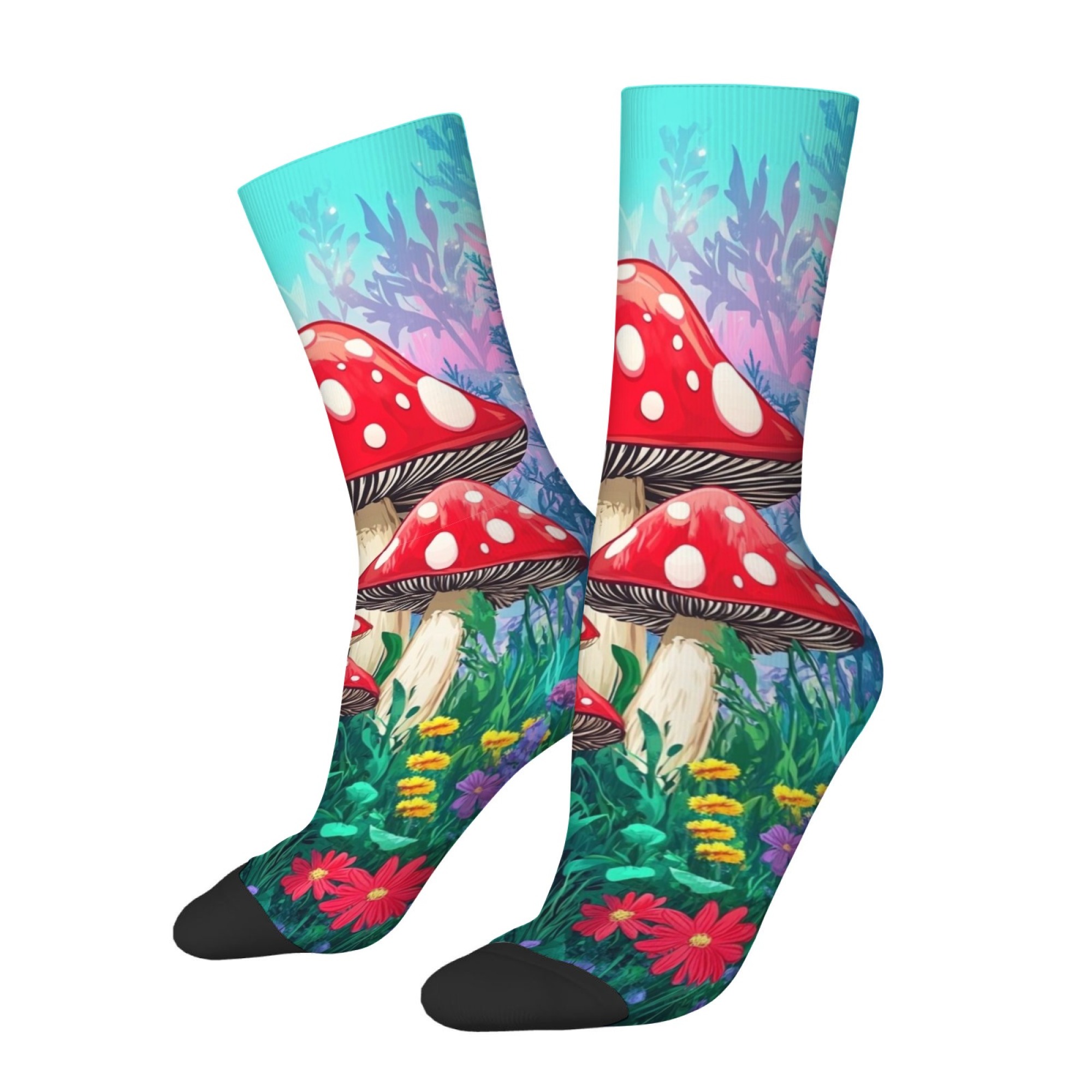 Magic Forest Mushroom Socks No - Street Fashion Style Youtube บทวิจารณ์และราคา