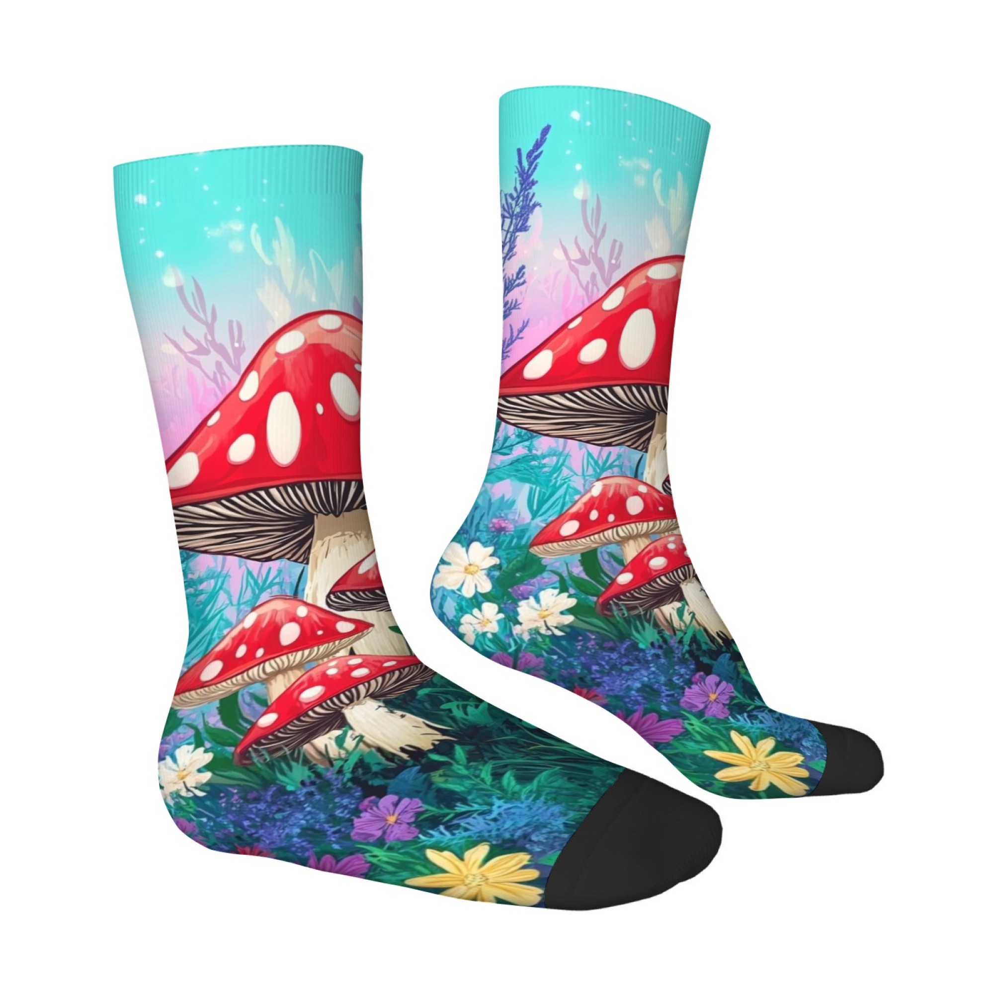 Magic Forest Mushroom Socks No - Street Fashion Style Youtube บทวิจารณ์และราคา