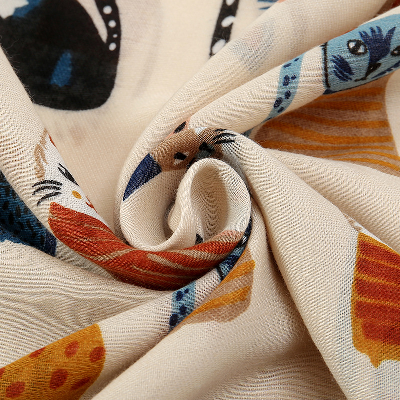 Hot Selling Cat and Dog Printe - Street Fashion Hijab บทวิจารณ์และราคา