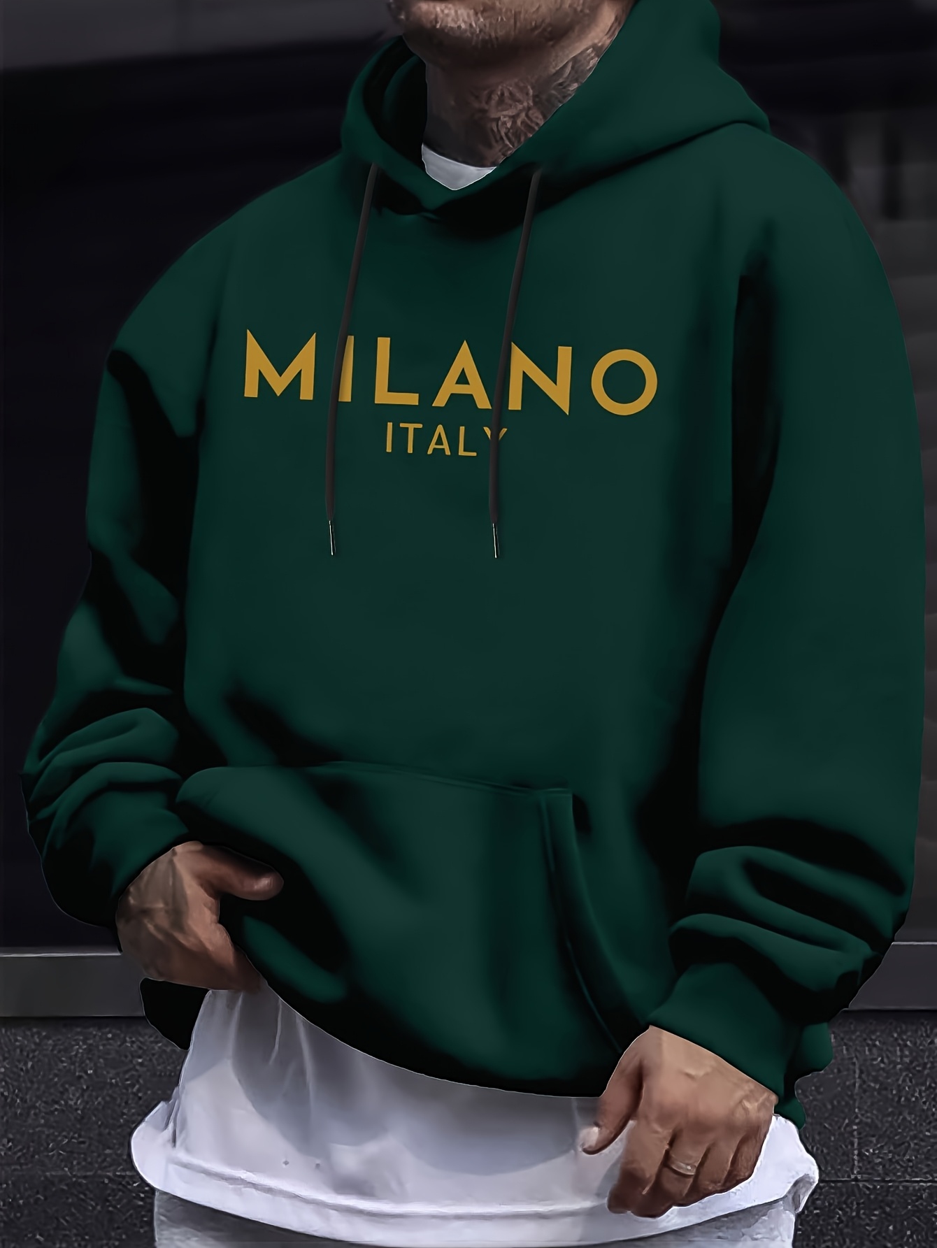 Milan Letter Men Women Hoodie  - Street Fashion Of Milan บทวิจารณ์และราคา