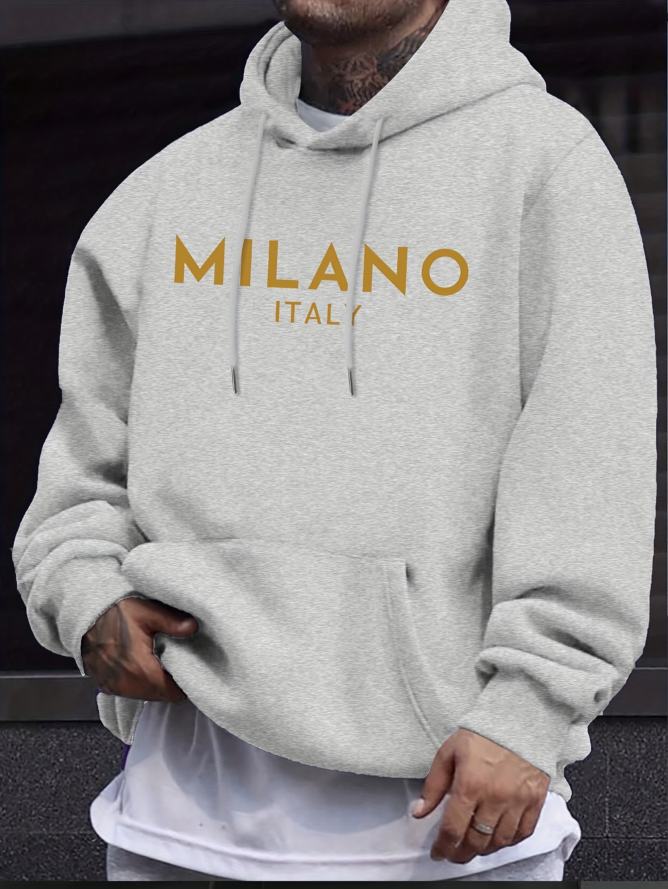 Milan Letter Men Women Hoodie  - Street Fashion Of Milan บทวิจารณ์และราคา