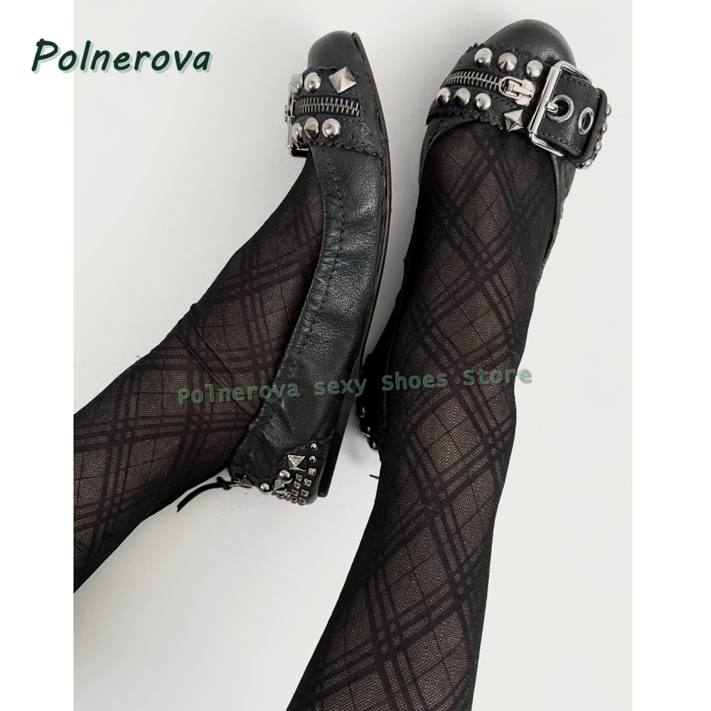 Rivet Belt Buckle Mary Jane Sh - Street Fashion Shoes บทวิจารณ์และราคา
