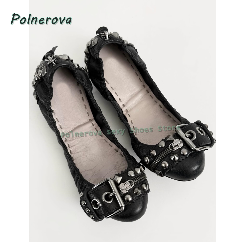 Rivet Belt Buckle Mary Jane Sh - Street Fashion Shoes บทวิจารณ์และราคา