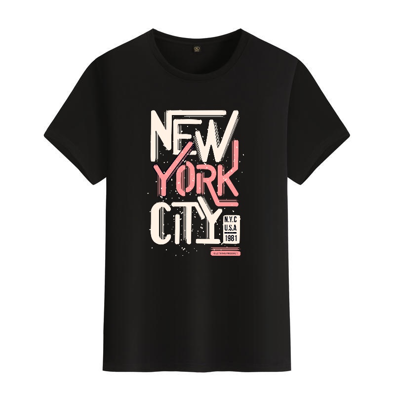 Men's Black Round-Neck Short-S - Street Fashion Of New York บทวิจารณ์และราคา