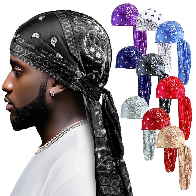 Amoeba Print Silky Durag Banda - Street Fashion Hijab บทวิจารณ์และราคา