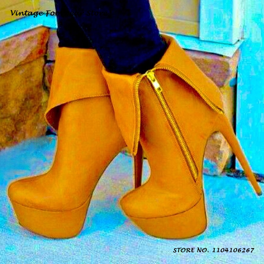Punk Zipper Platform Ankle Boo - Street Fashion Plus Size บทวิจารณ์และราคา